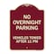 Signmission No Overnight Parking Vehicles Towed After 11 Pm Heavy-Gauge Aluminum Sign, 24" x 18", BU-1824-23827 A-DES-BU-1824-23827 - alternate 1